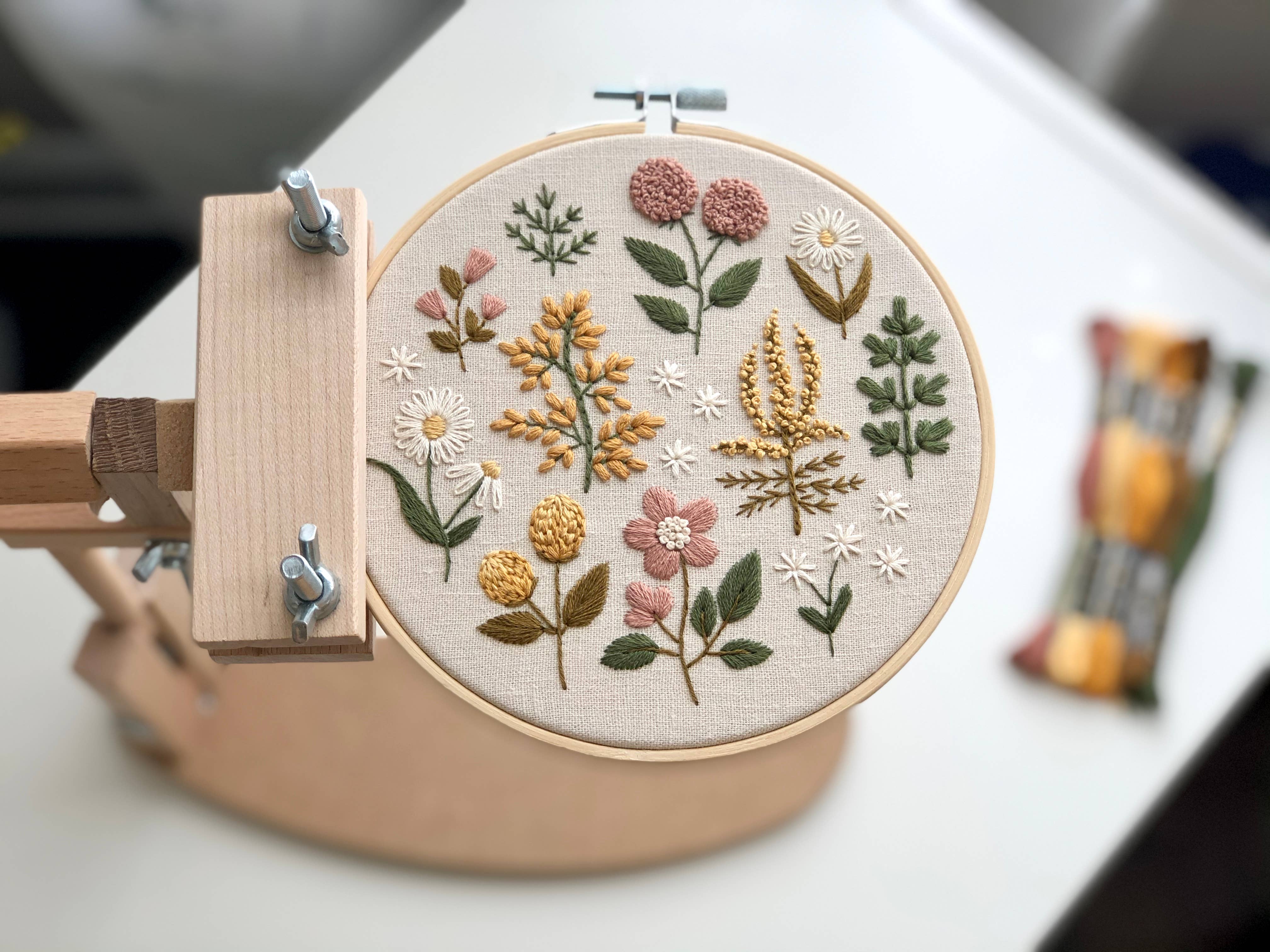 Floral Embroidery DIY Kit, modern embroidery craft kit
