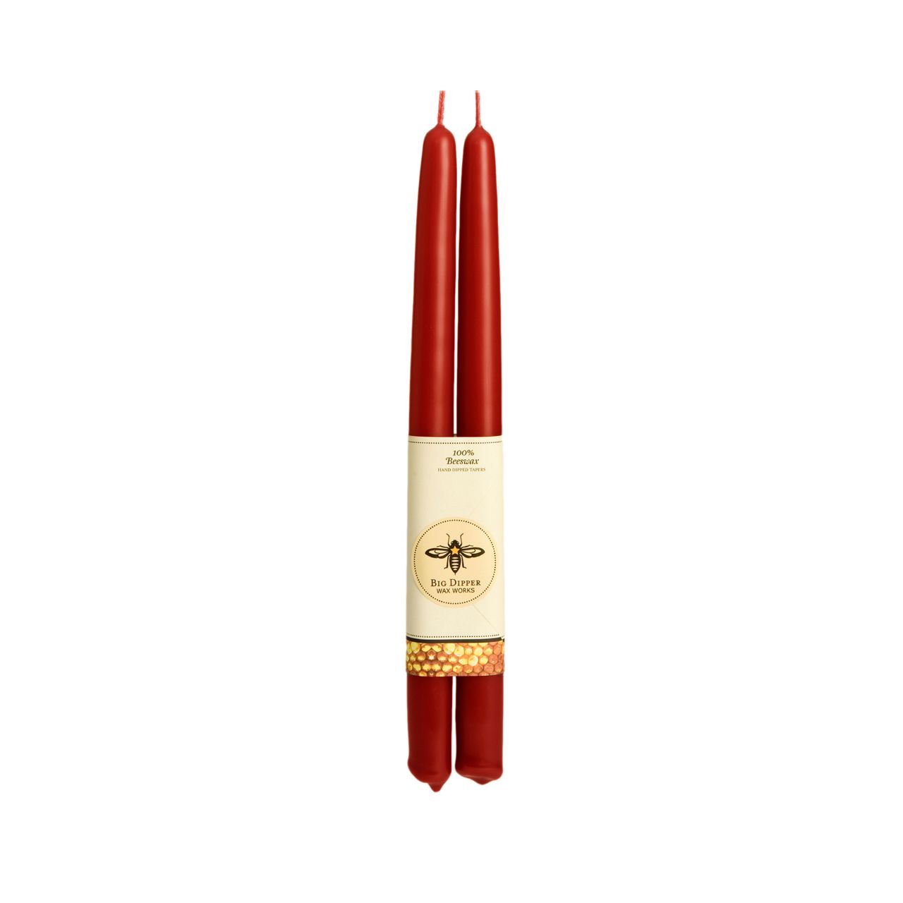 Big Dipper Beeswax Tapers, Pair - 100% Pure Beeswax (12 Hr. Burn)