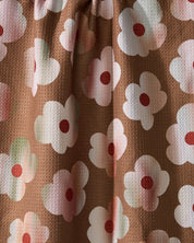 Geometry Brushed Bouquet Brown Tea Towel