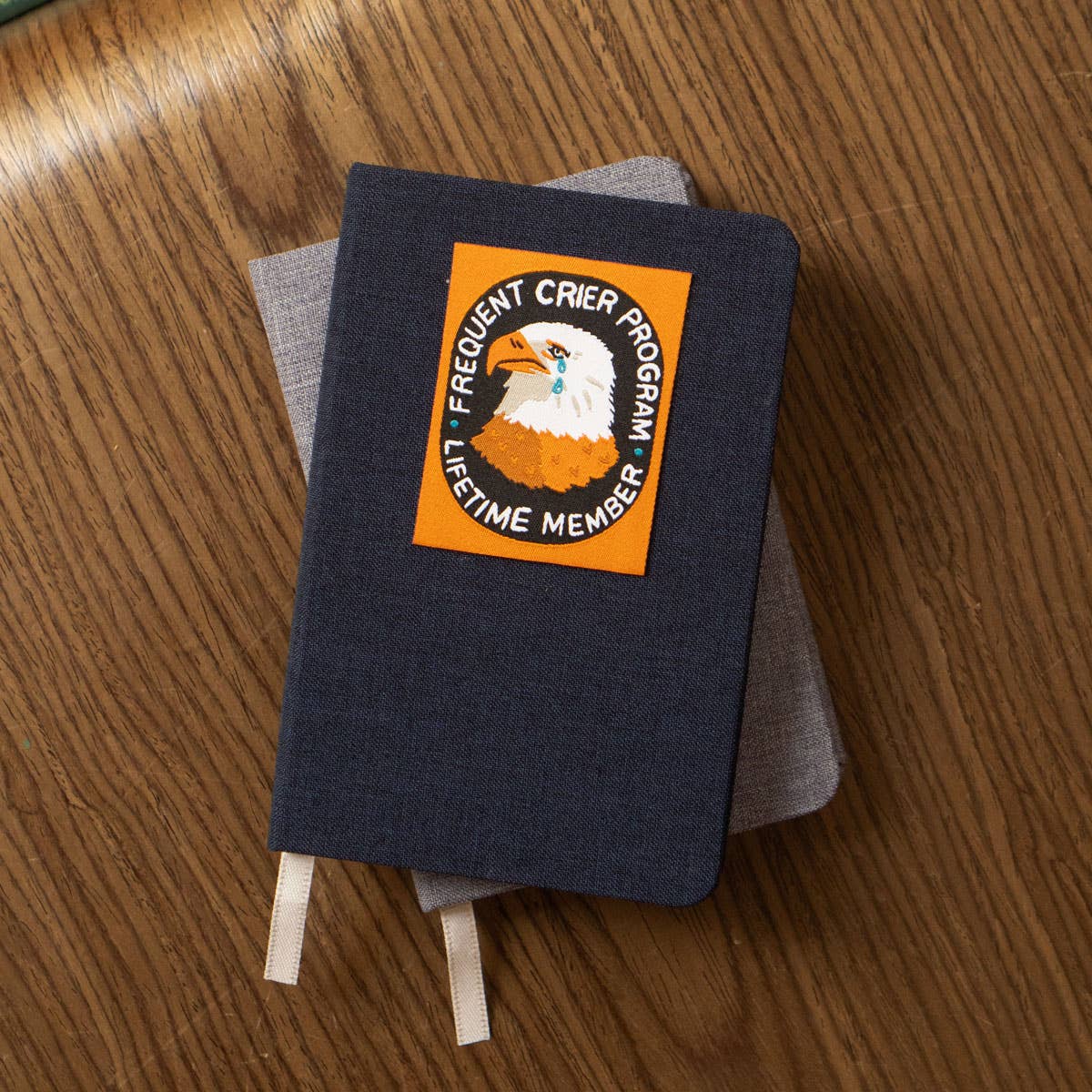 Linen Notebook- Frog With Leaf Umbrella