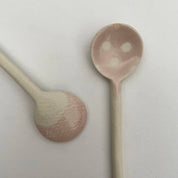Polka dot small handmade Japanese pottery coffee tea spoon