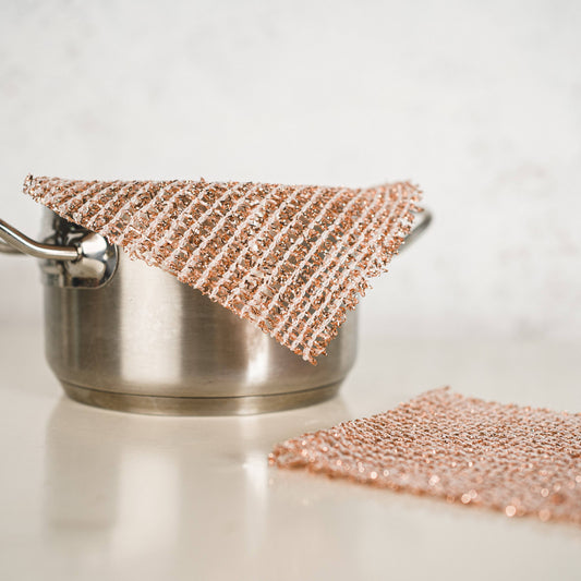 Copper cloth (set of 2), pot cleaner, sustainable kitchen towel