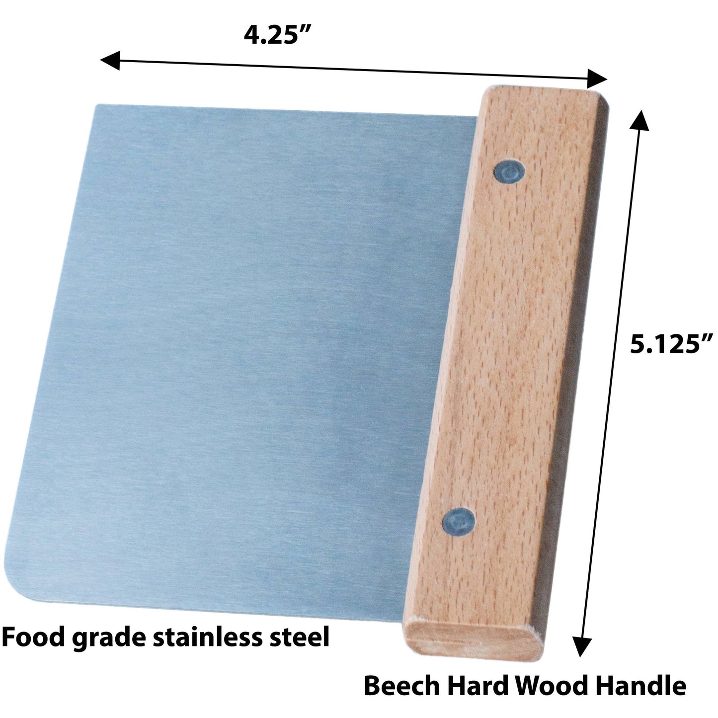Stainless Steel Dough Scraper with Hard Wood Handle