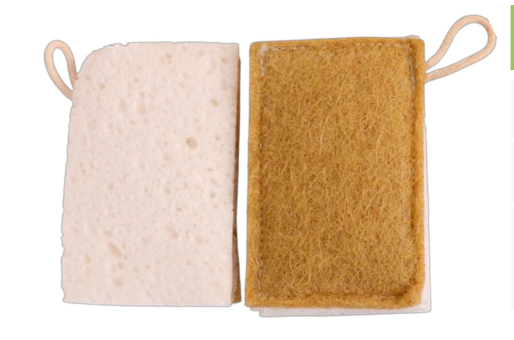Cellulose Sponge with Sisal Scrubber – Plastic-Free Kitchen 