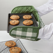 Elm Green Check Double Oven Mitt