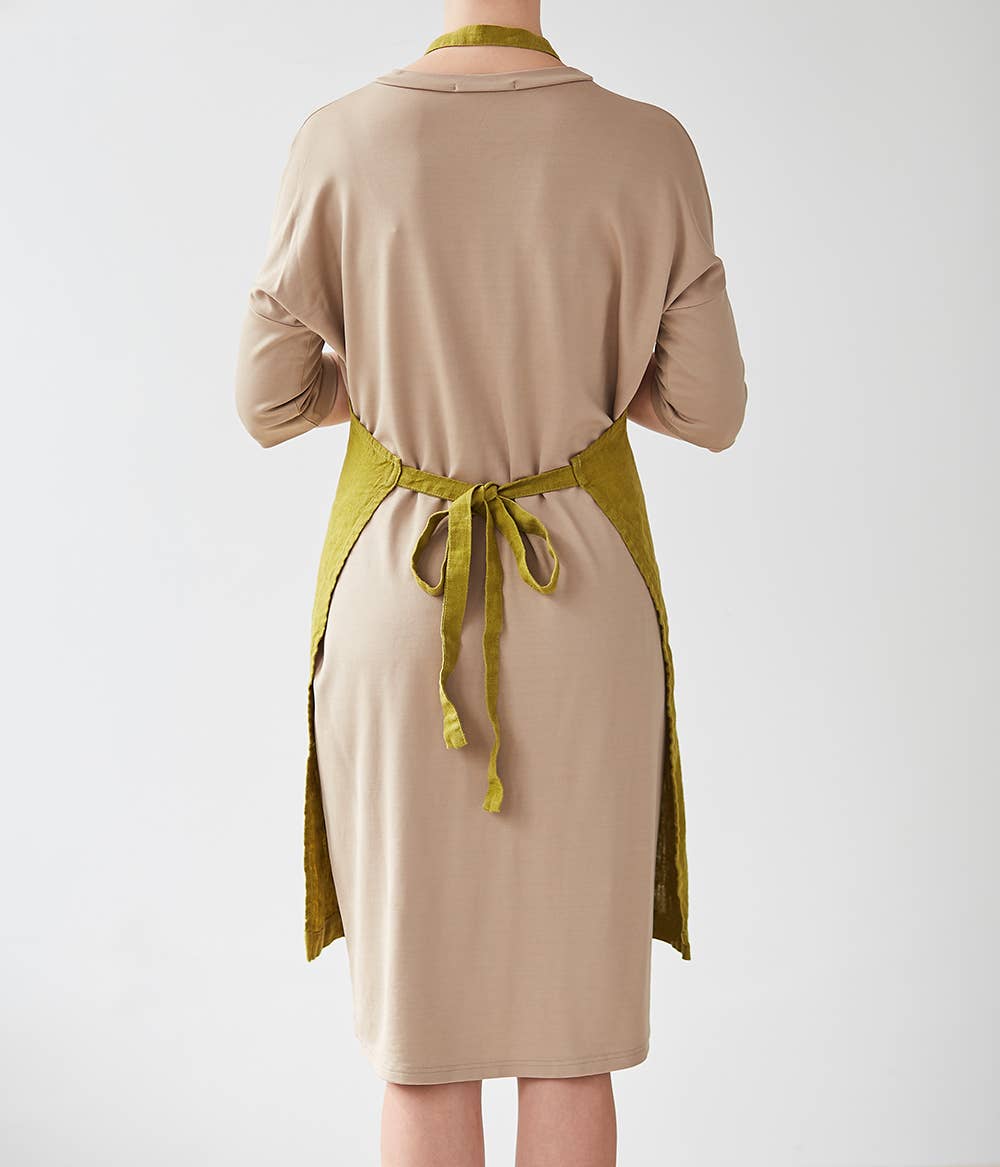 Linen Tales Daily Apron- Moss Green