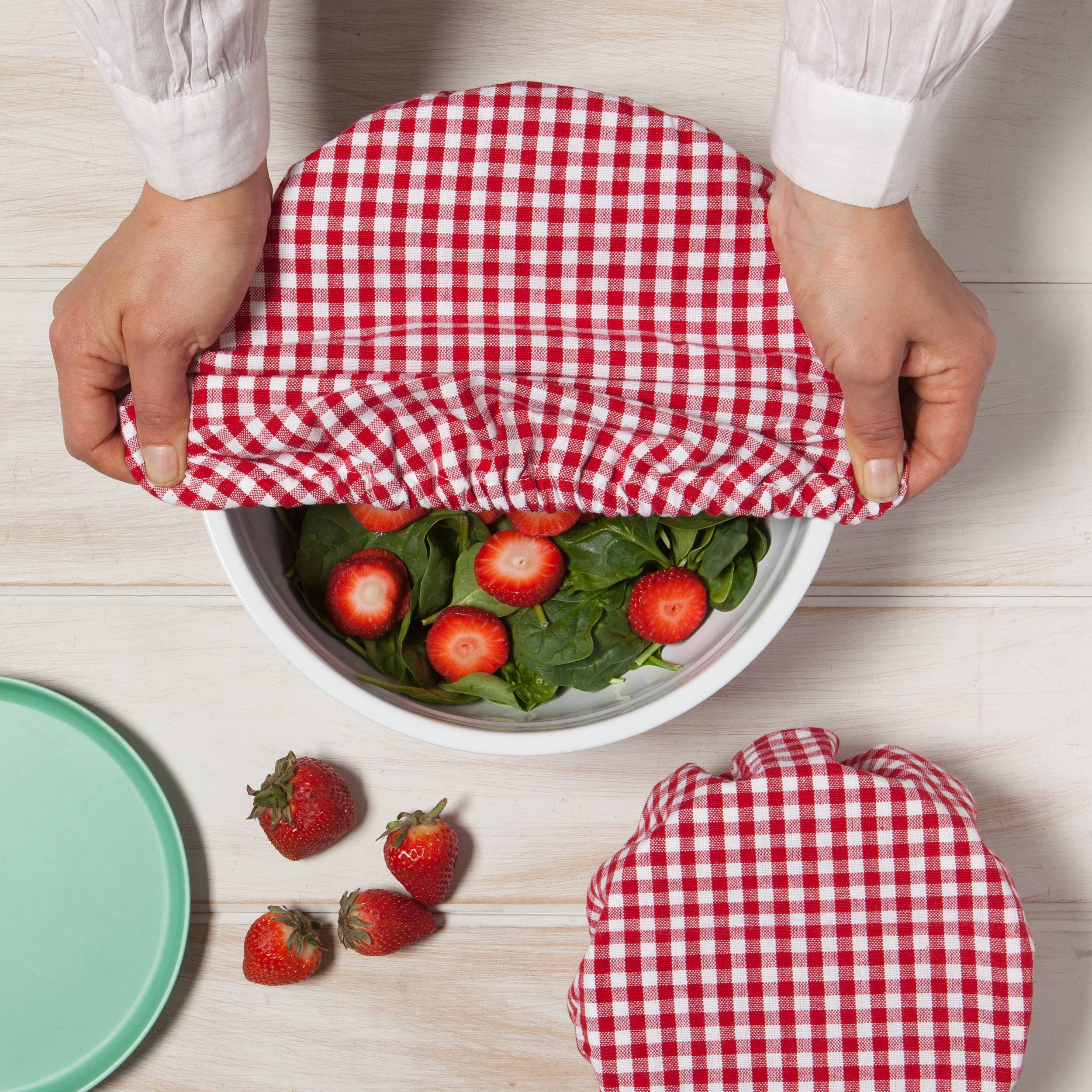 Gingham Bowl Covers Set of 2