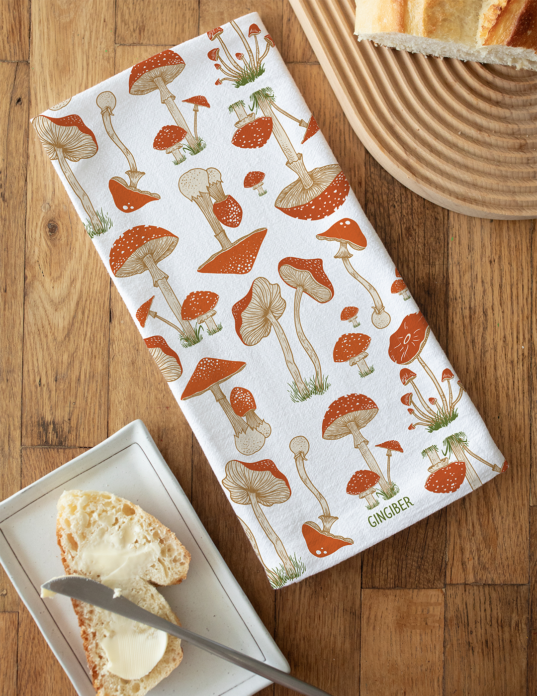 Enchanted Toadstools Tea Towel– Mushrooms