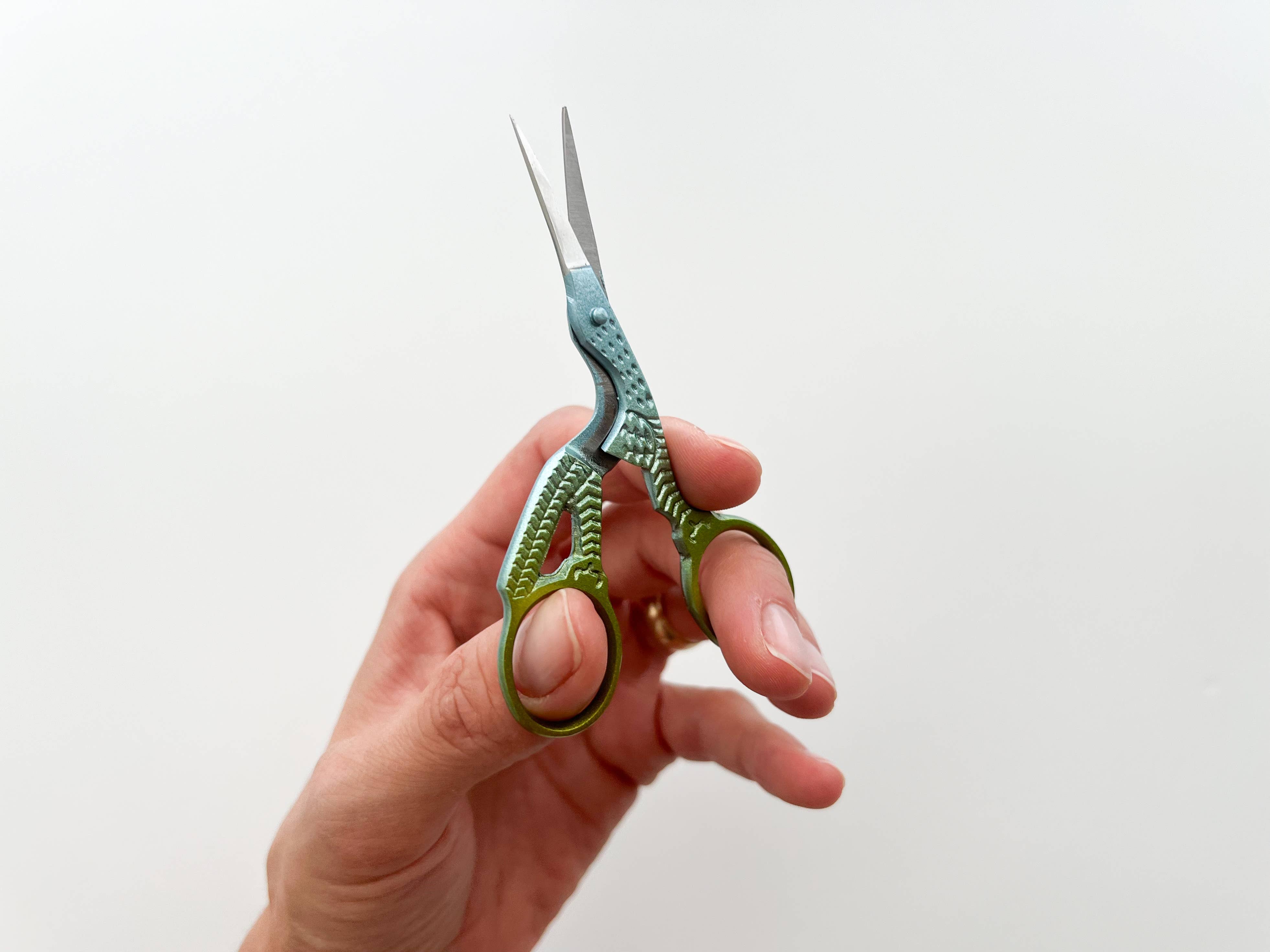 Stork Embroidery Scissors- Peacock