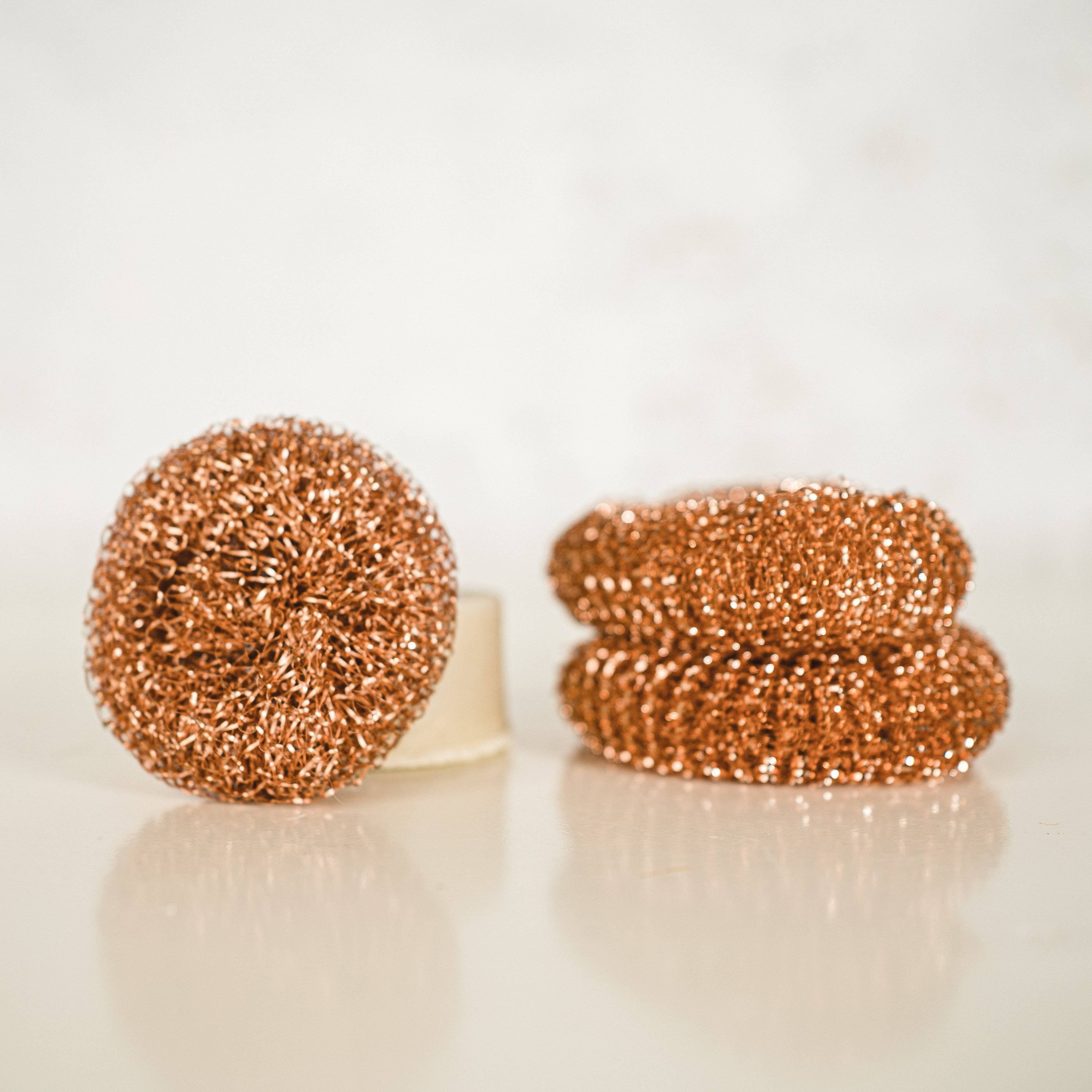 Copper sponge (set of 2), dishwashing and pot cleaner eco