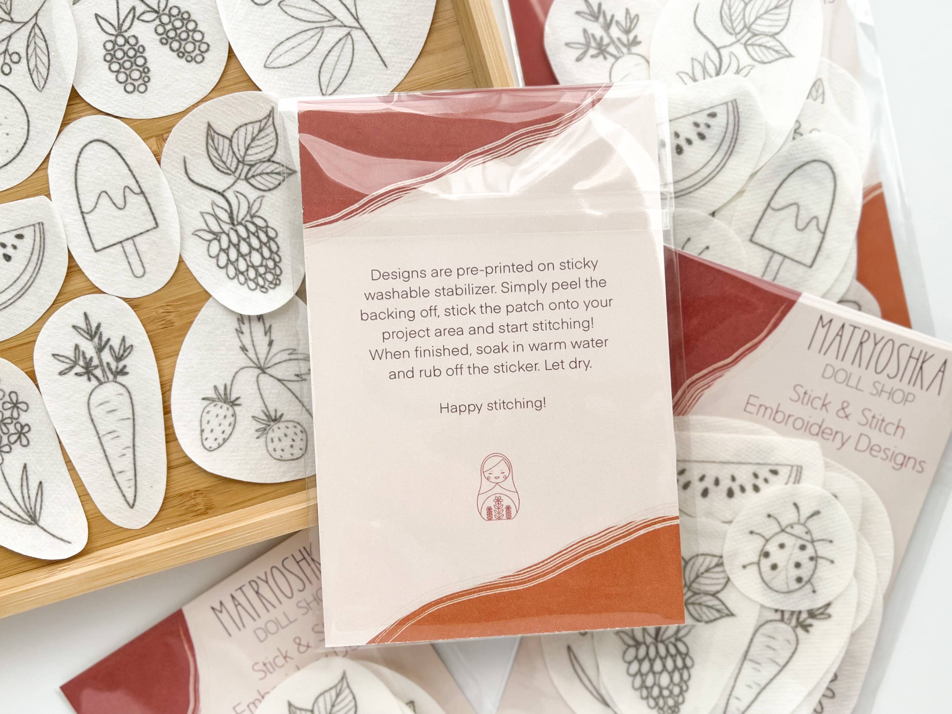 Summer Stick & Stitch Embroidery Patterns/Patches