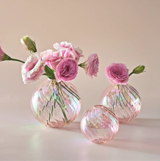 Iridescent Ball Vases