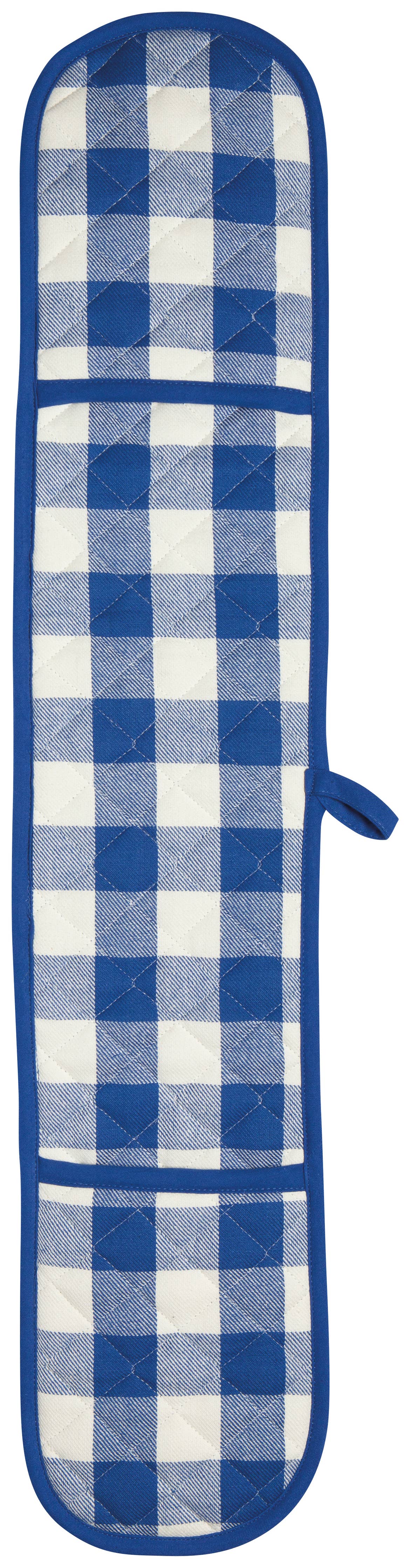 Royal Blue Check Double Oven Mitt