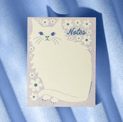 Negative Space Floral Cat - Risograph A2 Notepad