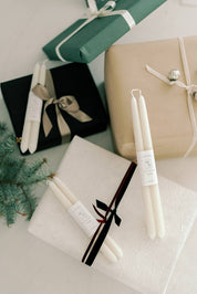 Natural White | Dipped Beeswax Taper Candles | All Natural