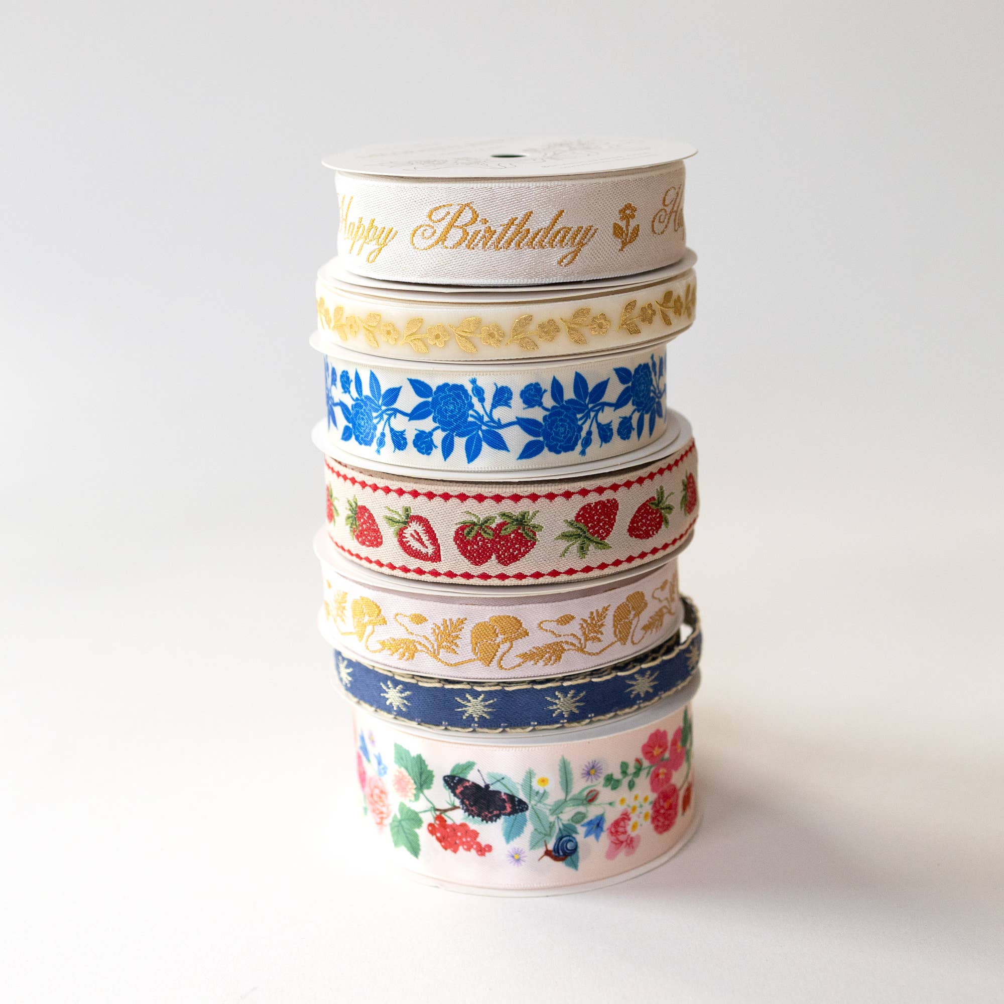 Strawberry Embroidered Ribbon