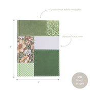 Green Patchwork Journal, Fabric Hardcover Stationary