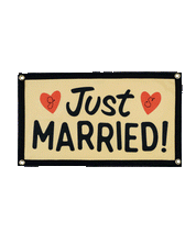 Just Married Camp Flag