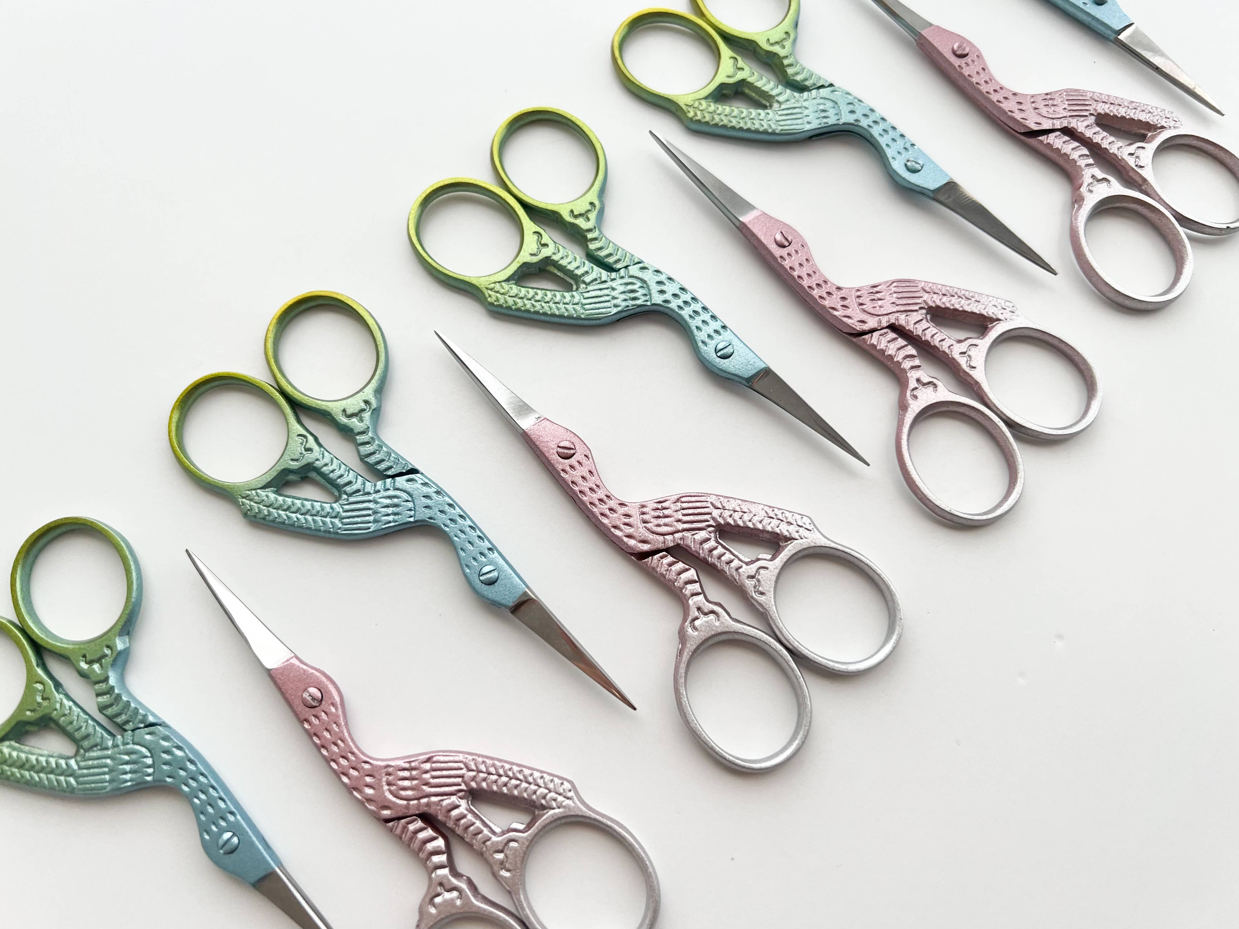 Stork Embroidery Scissors- Peacock