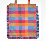 Madras Check Ruffle Tote Bag