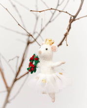BALLERINA MOUSE FELT ORNAMENT | Handcrafted in Nepal