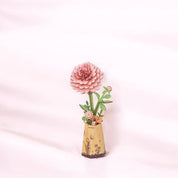 3D Wooden Flower Puzzle: Pink Dahlia