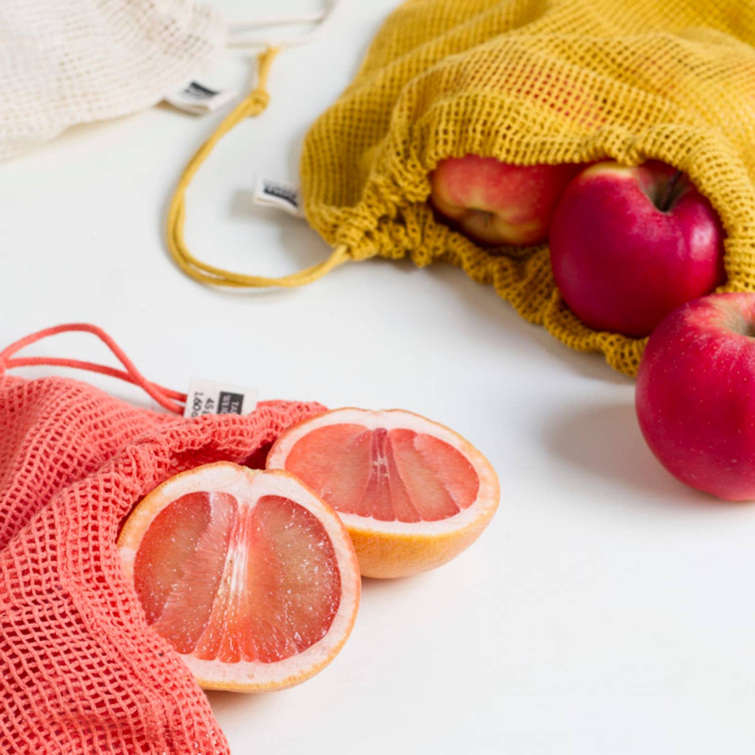 Le Marche Coral Mesh Produce Bags Set of 3