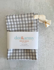 Check Linen Bread Bags, set of two