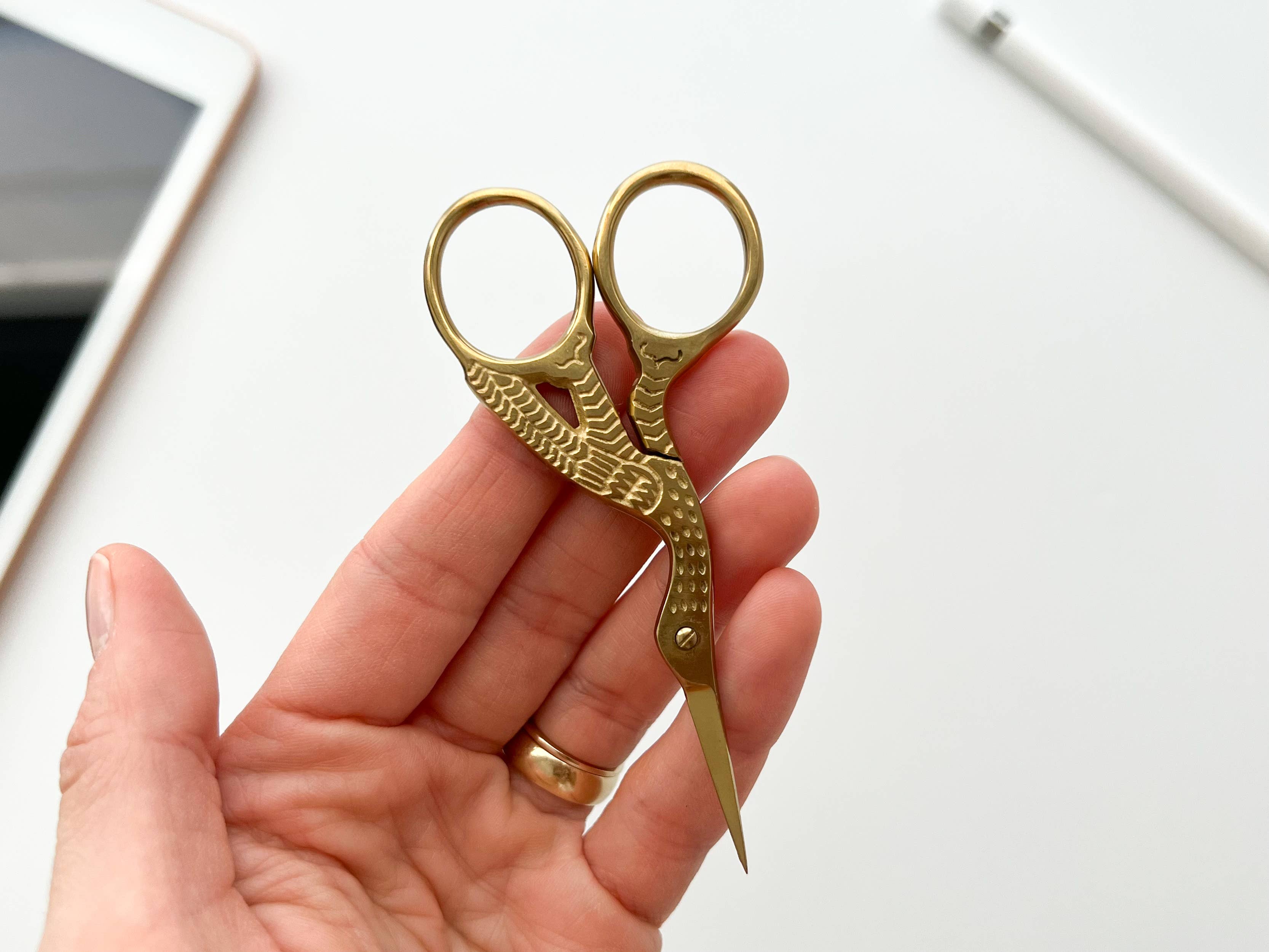 Classic Stork Embroidery Scissors