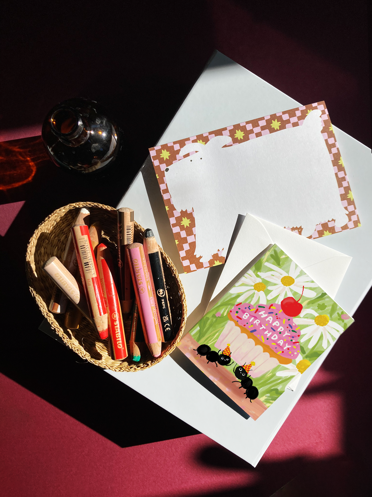 Ant Cupcake Card - Sweet Animal Birthday Card