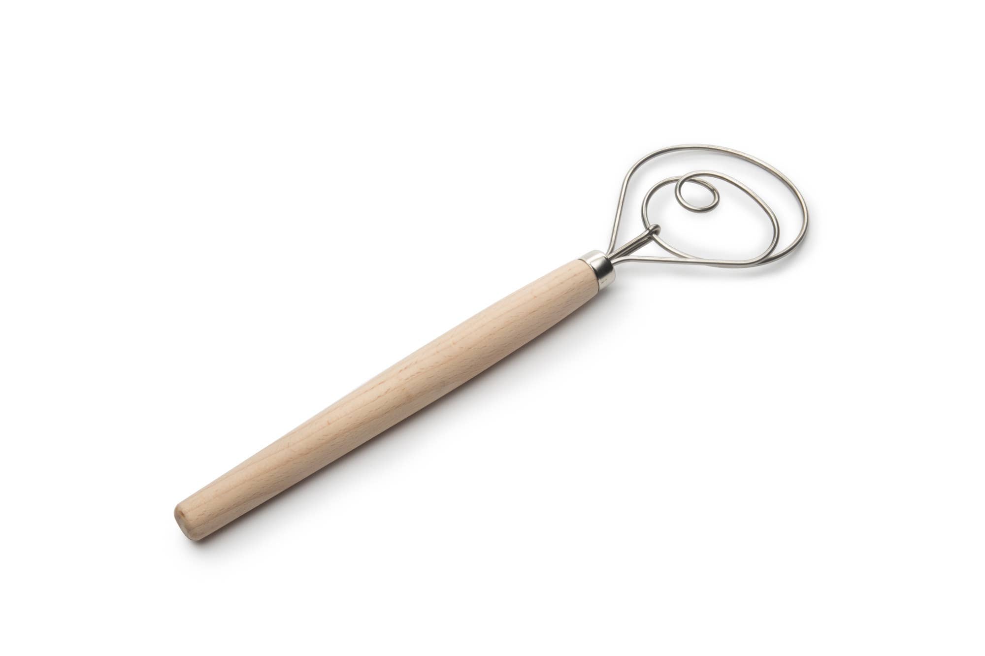 Fox Run Danish Dough Whisk- Stainless Steel and Wood, 12"