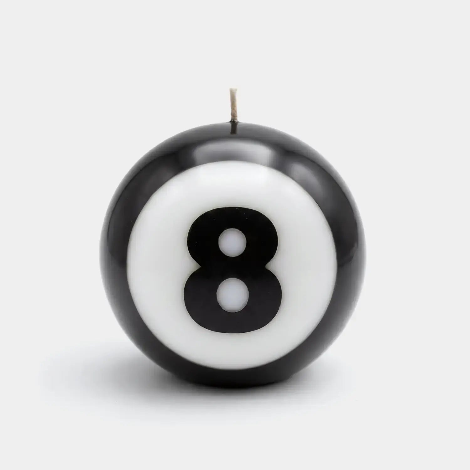 Classic 8-Ball Candle  - 4” Dia., 50 Hr Burn, Black & White