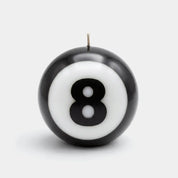 Classic 8-Ball Candle  - 4” Dia., 50 Hr Burn, Black & White