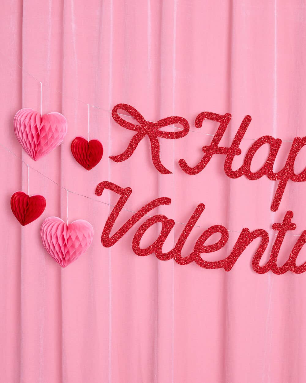 Happy Valentine's Day Banner - 3D glitter banner, Vday