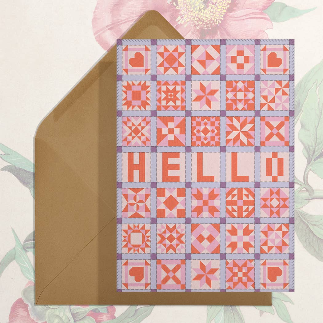 Hello (Patchwork Quilt) Card