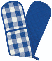 Royal Blue Check Double Oven Mitt