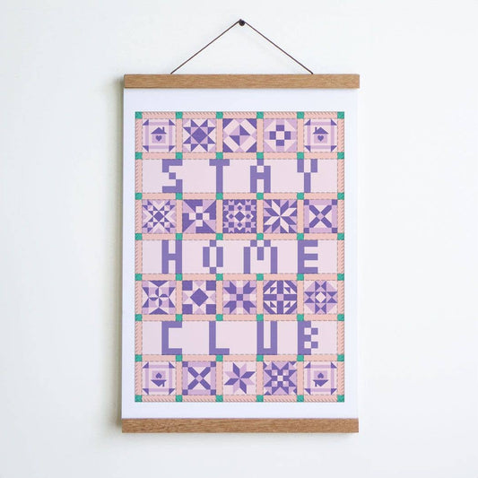 Patchwork Quilt Print- Stay Home Club