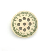 Magpie Mischief  Handmade Flower Frog- White and Green