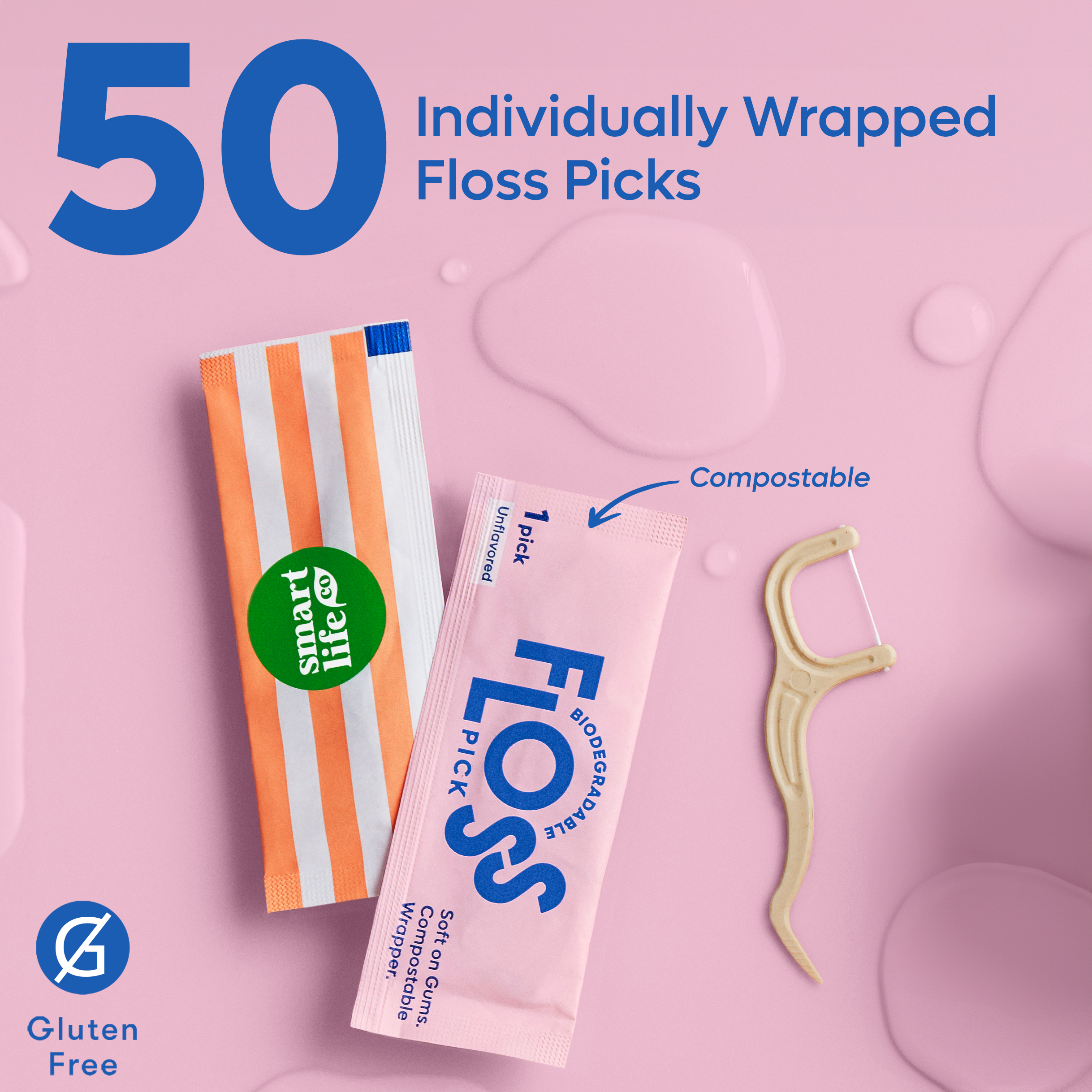 Individually Wrapped Floss Picks | 50 Pack