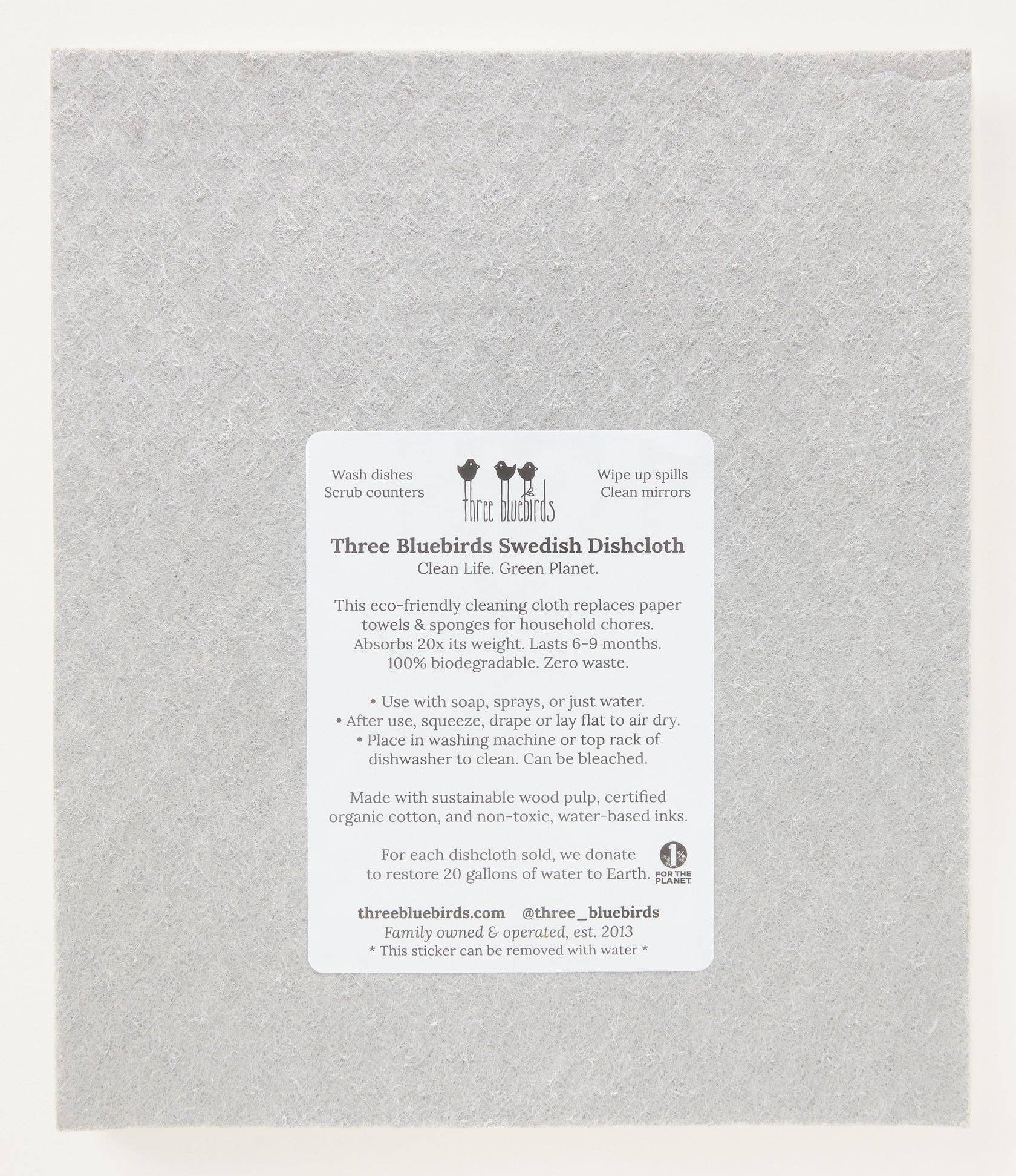 Lemon Lime on Grey Swedish Dishcloth