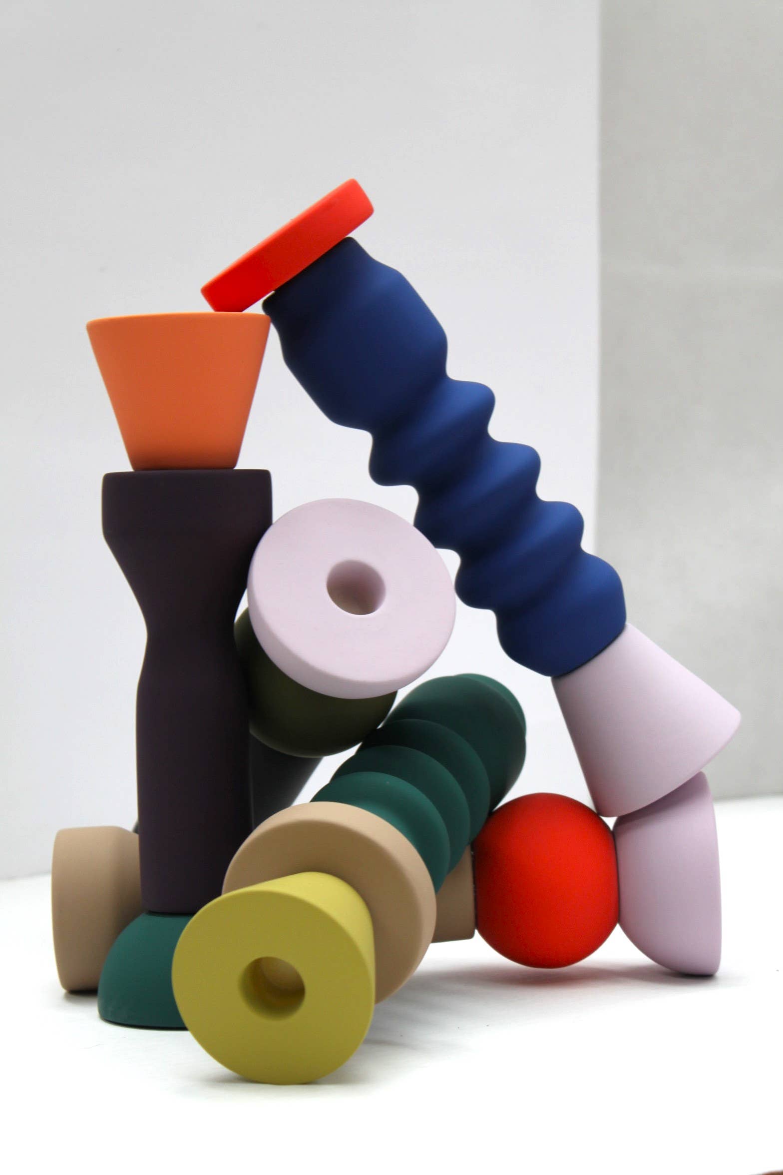 Maegen Stacks – Tomato Tall Candlestick Holder