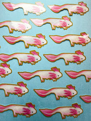 Glitter Axolotl Sticker - Glossy