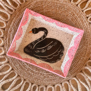 Sgraffito Black Swan Trinket Dish