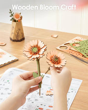 3D Wooden Flower Puzzles: Orange Gerbera Daisy