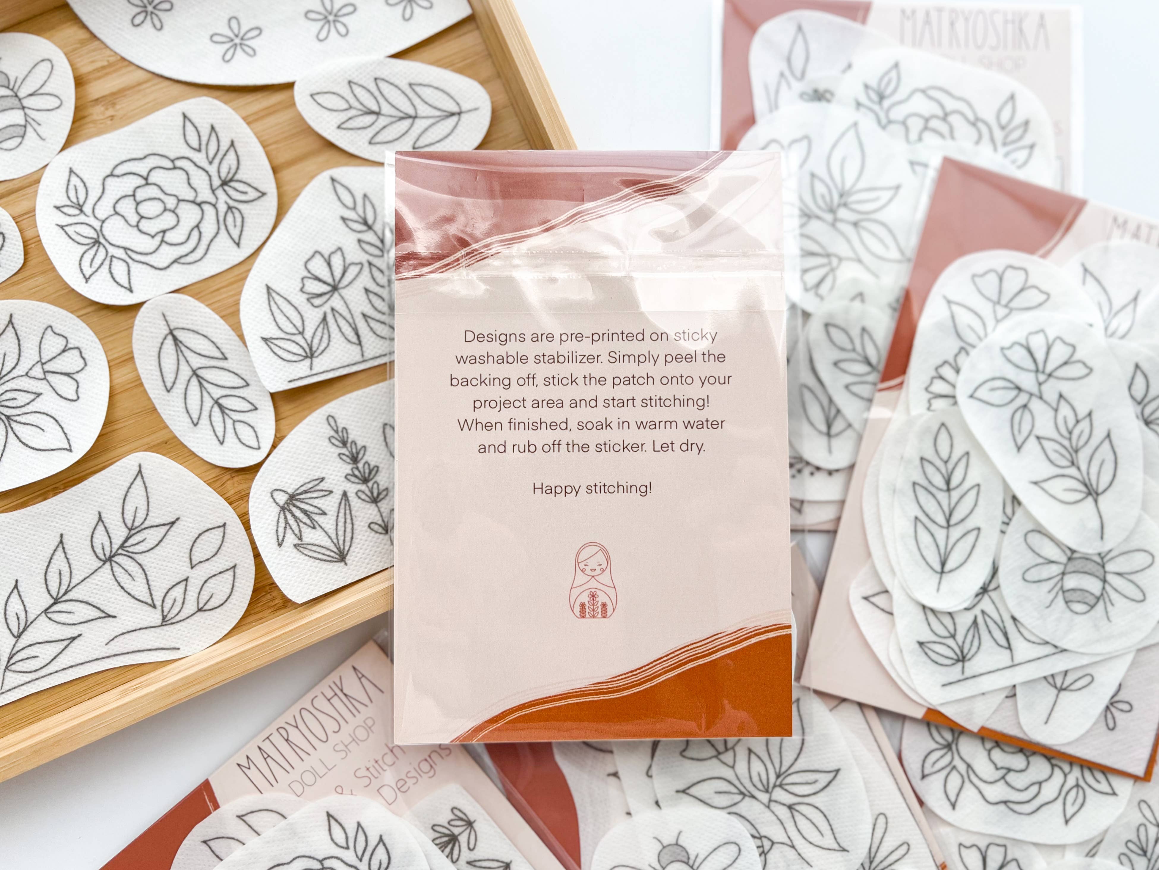 Floral Stick & Stitch Floral Embroidery Patterns for Clothing