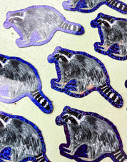Glitter Raccoon Sticker