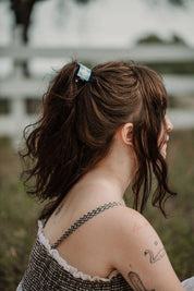 Gingham Ponytail Clip