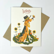 Howdy Hound Dog– Autumn Fall Greeting Card | Dog Stationery