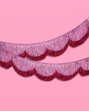 Pink Scalloped Fringe Banner | pink decor, birthday party