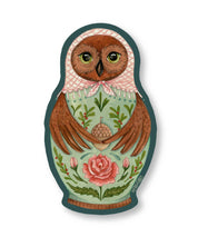 Folk Art Owl Character, Nesting Doll Art Sticker